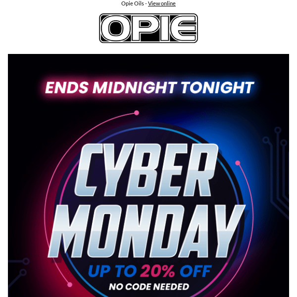 Cyber Monday - Ends Midnight Tonight!