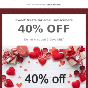 ❤️ Sweet Treats: Take 40% Off Do3D