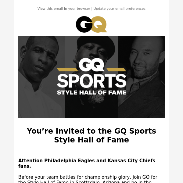 It's Your Last Chance to be the Room With the Most Stylish Sports Legends