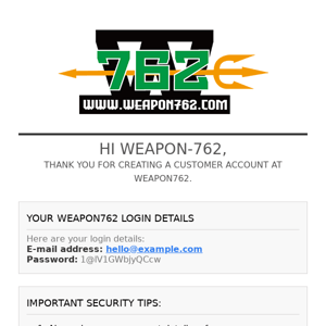 [Weapon762] Welcome!