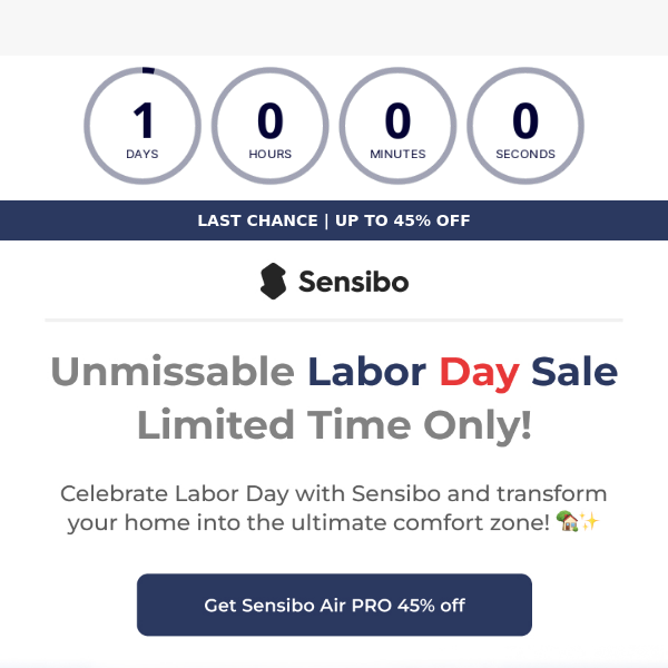 LAST CHANCE! Labor Day Sale 🇺🇸 Up to 40% off Sensibo products