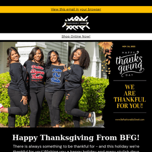 Happy Thanksgiving From Be Fashionably Greek! 🦃