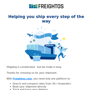 Welcome to Freightos.com 👋