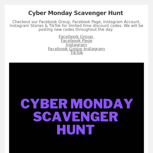 Glam Cyber Monday Scavenger Hunt