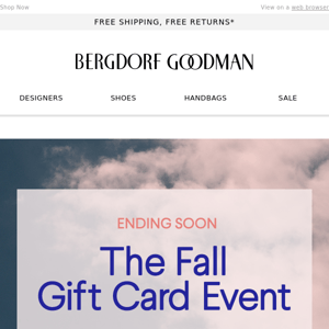 Ending Soon – The Fall Gift Card Event