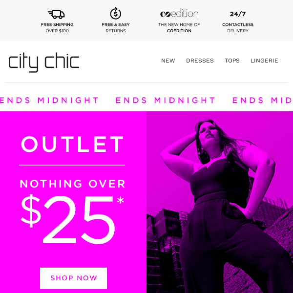 📢 ENDS MIDNIGHT: Outlet Nothing Over $25* + All Eyes On You 