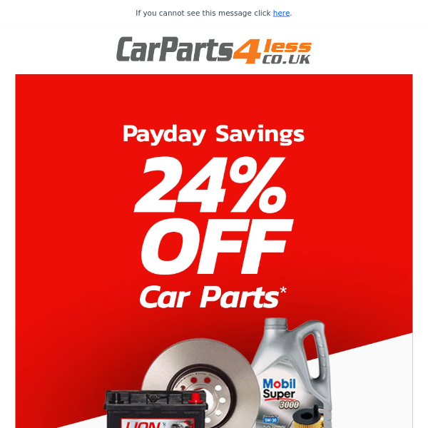 🚗 Introducing 24% Off Car Parts!