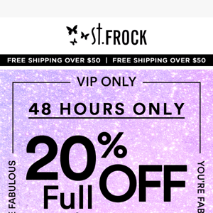 Hey St Frock, here’s 20% Off for YOU