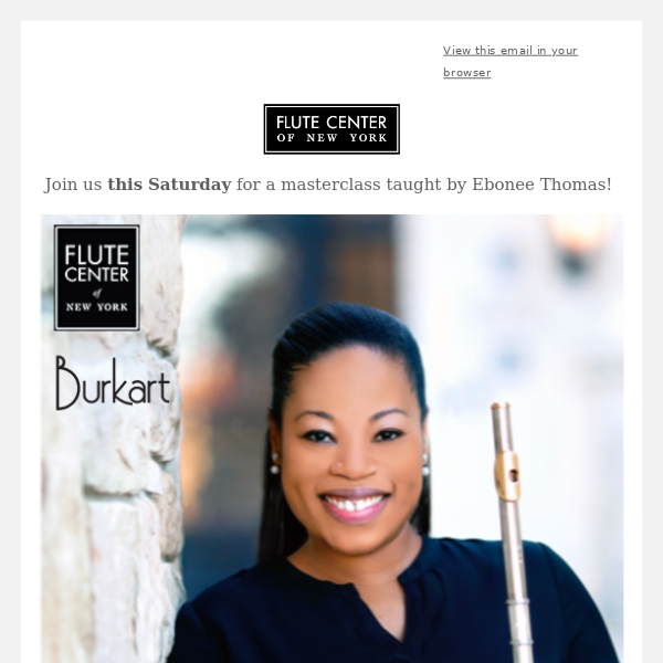 SATURDAY - Ebonee Thomas Masterclass at Flute Center