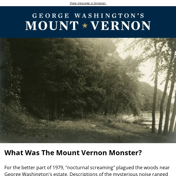 What was the Mount Vernon Monster?