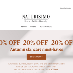 SOS Skincare: 20% OFF autumn must-haves 🍂