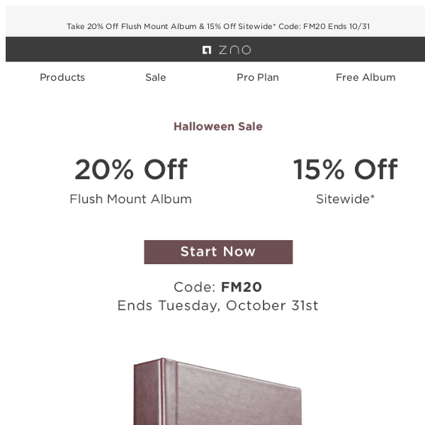 Halloween Sale! Grab 20% Off Flush Mount Album!