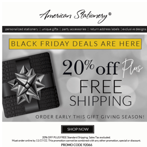 Don't Miss our BLACK FRIDAY Savings!