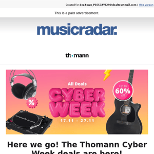 Thomann Cyber Week deals are live now