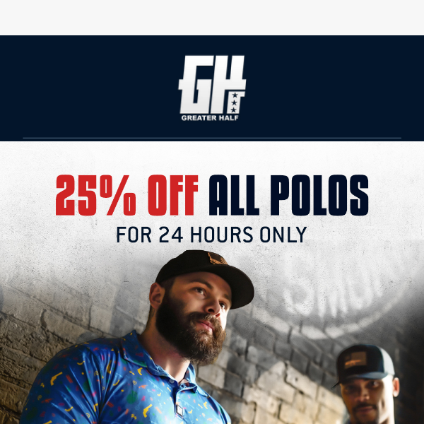 25% OFF All Polos