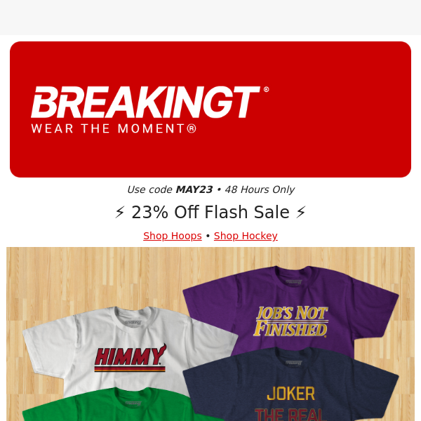 23% OFF Hoops & Hockey Shirts: Conference Finals 🤯