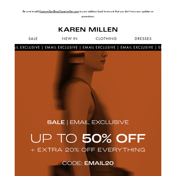 Email Exclusive | Extra 20% off everything