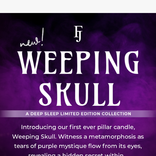 Weeping Skull Pillar Candle - Limited Edition Deep Sleep Collection