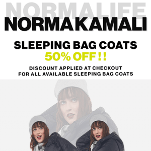 OOPS!! Our Bad! 50% OFF ALL SLEEPING BAG COATS!! Discount Now Working!