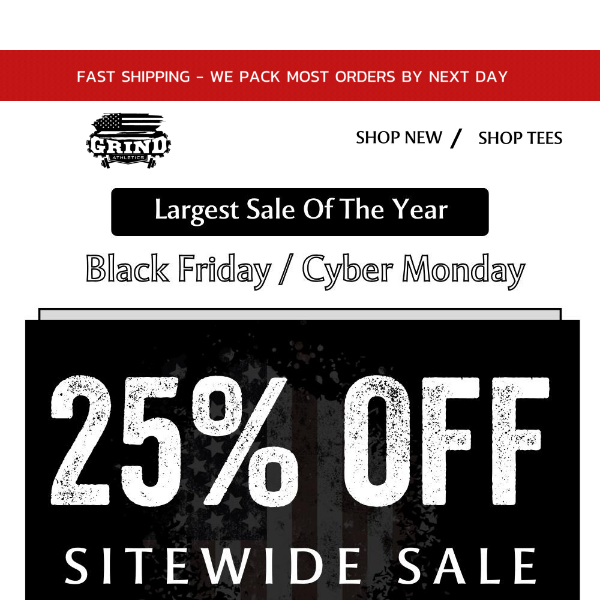 ⚡️Grind Athletics - 25% off everything for Black Friday Madness⚡️