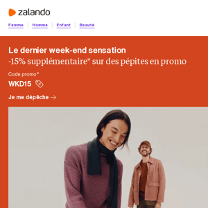 Week-end sensation : -15% EXTRA 🤩