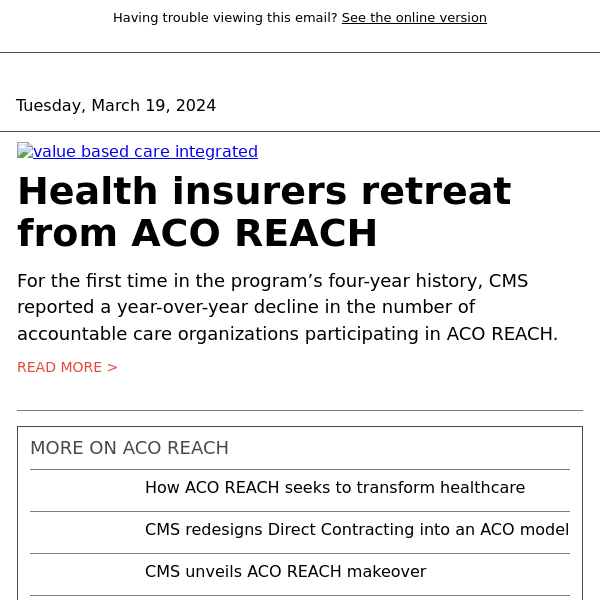 ACO REACH losing health insurers