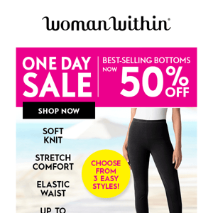 📢 TODAY ONLY! 50% Off Best-Selling Bottoms!
