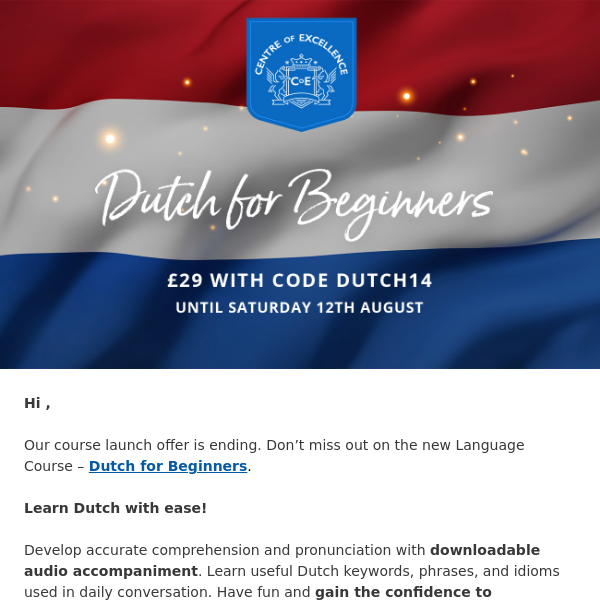 Dutch for Beginners *£29 offer ending*