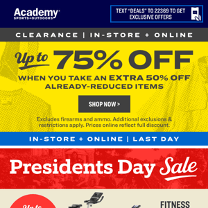 Last Day! 📣 Presidents Day SALE 