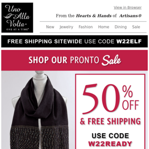50% Off Your Handcrafted Favorites