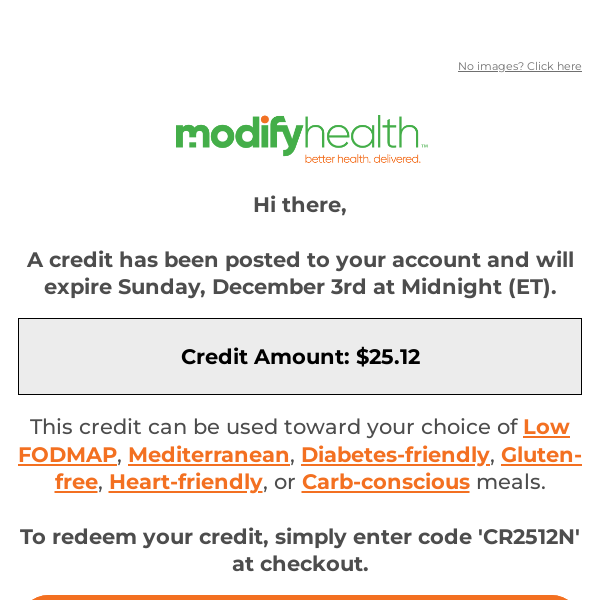 REMINDER - A $25.12 credit has been added to your account!