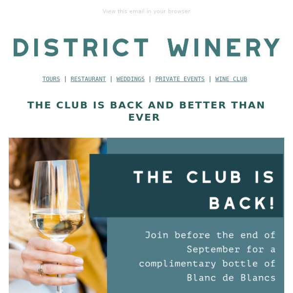 The District Winery Wine Club Got a Makeover