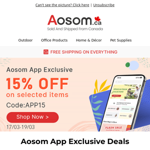 Aosom App March Exclusive Offers