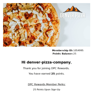 Welcome Denver Pizza Company