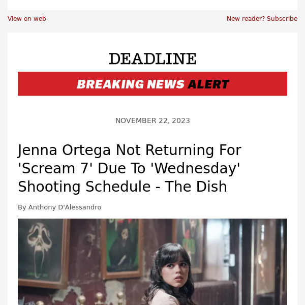 Jenna Ortega returns for Scream 7