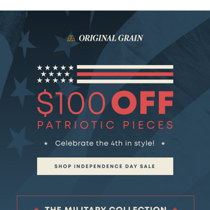 $100 off patriotic pieces