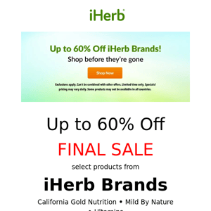 Up to 60% Off iHerb Brands