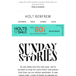 Sunday Stories | New Year, New Goods