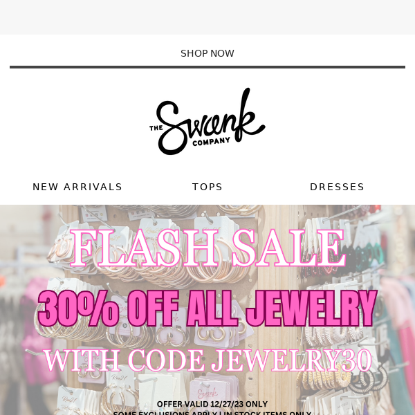 FLASH SALE! 30% OFF ALL JEWELRY