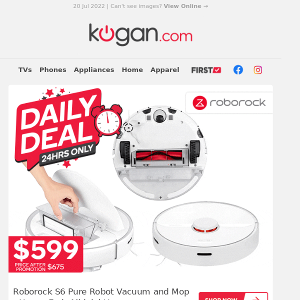 Daily Deal: Roborock S6 Robot Vacuum & Mop $599 (Rising to $675 Tonight)