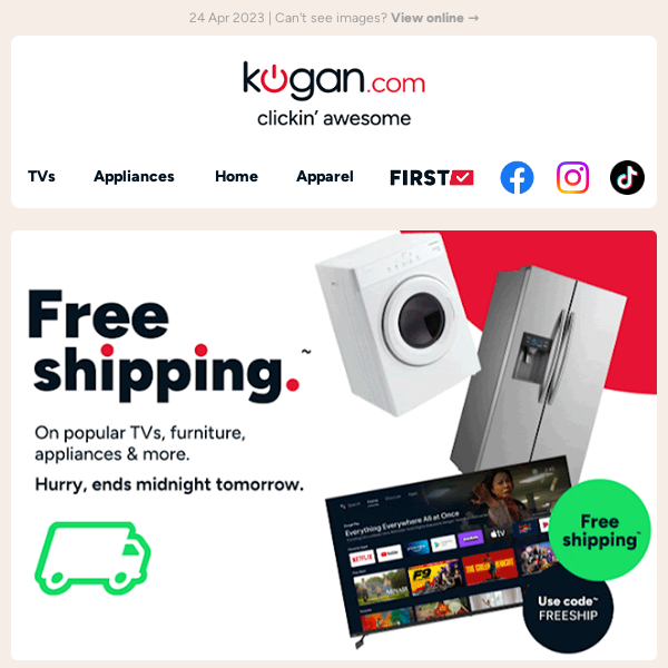 📺 Free shipping on Kogan 70" 4K Smart TV - Hurry, ends midnight tomorrow!