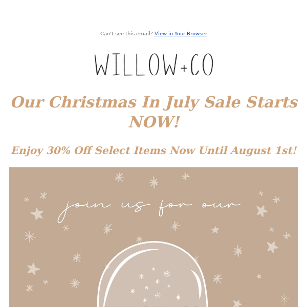 CHRISTMAS IN JULY SALE!