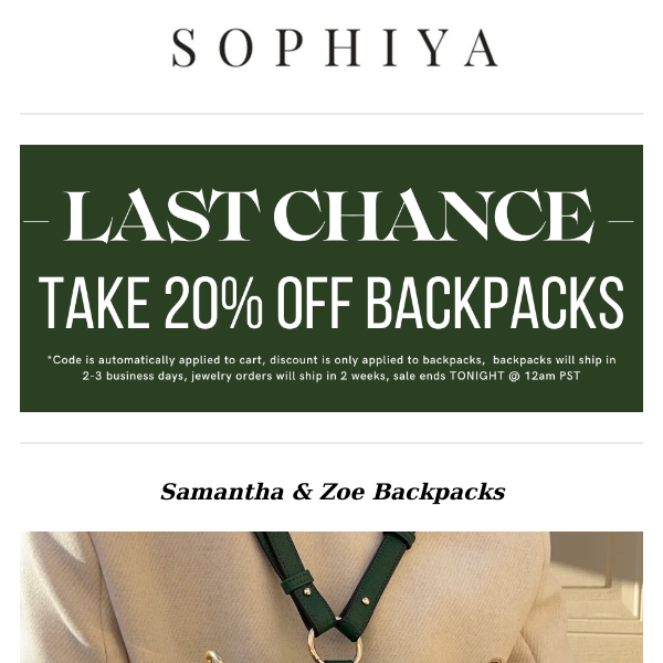 DON'T MISS OUT! Our Backpack Flash Sale Ends Tonight!