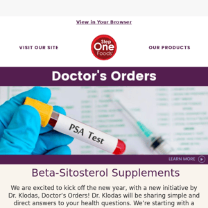 Doctor’s Orders: Beta-Sitosterol Supplements