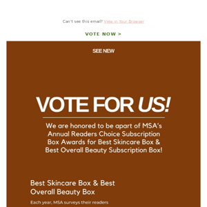 Nominated Best Skincare Box (vote now)