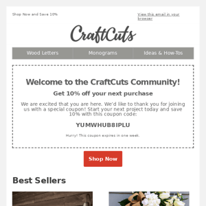 Your CraftCuts Coupon is Here! 