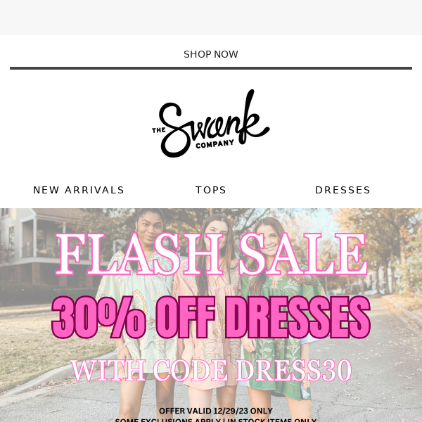 30% OF DRESSES?!!!