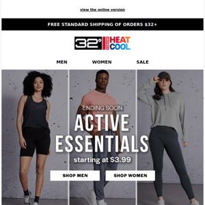 Active Essentials Sale Ends Soon | Last Chance for $3.99 + Up Athletic-Inspired Styles