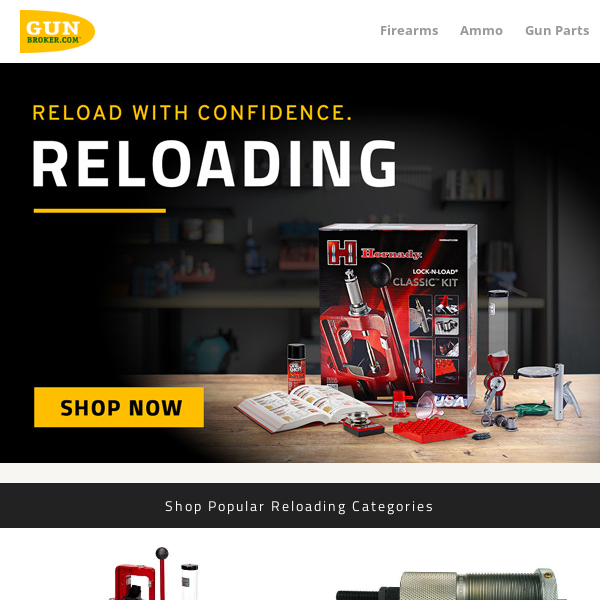 Reload with confidence. Shop Reloading Now.