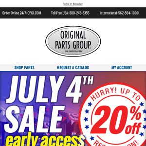 Early Access to 4th of July Sale; Start Saving Now!